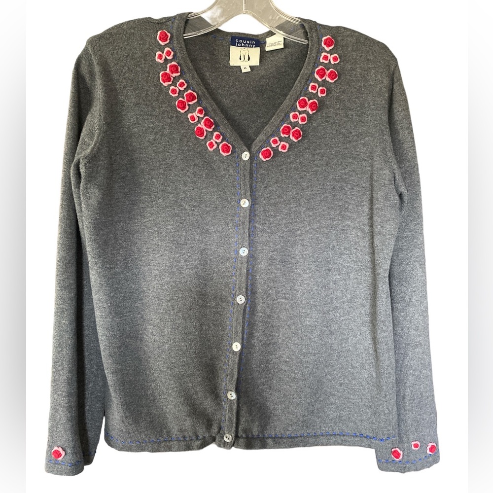 Cousin Johnny Embellished Gray Sweater—Ladies’ Size M
